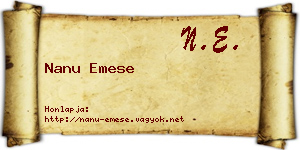 Nanu Emese névjegykártya